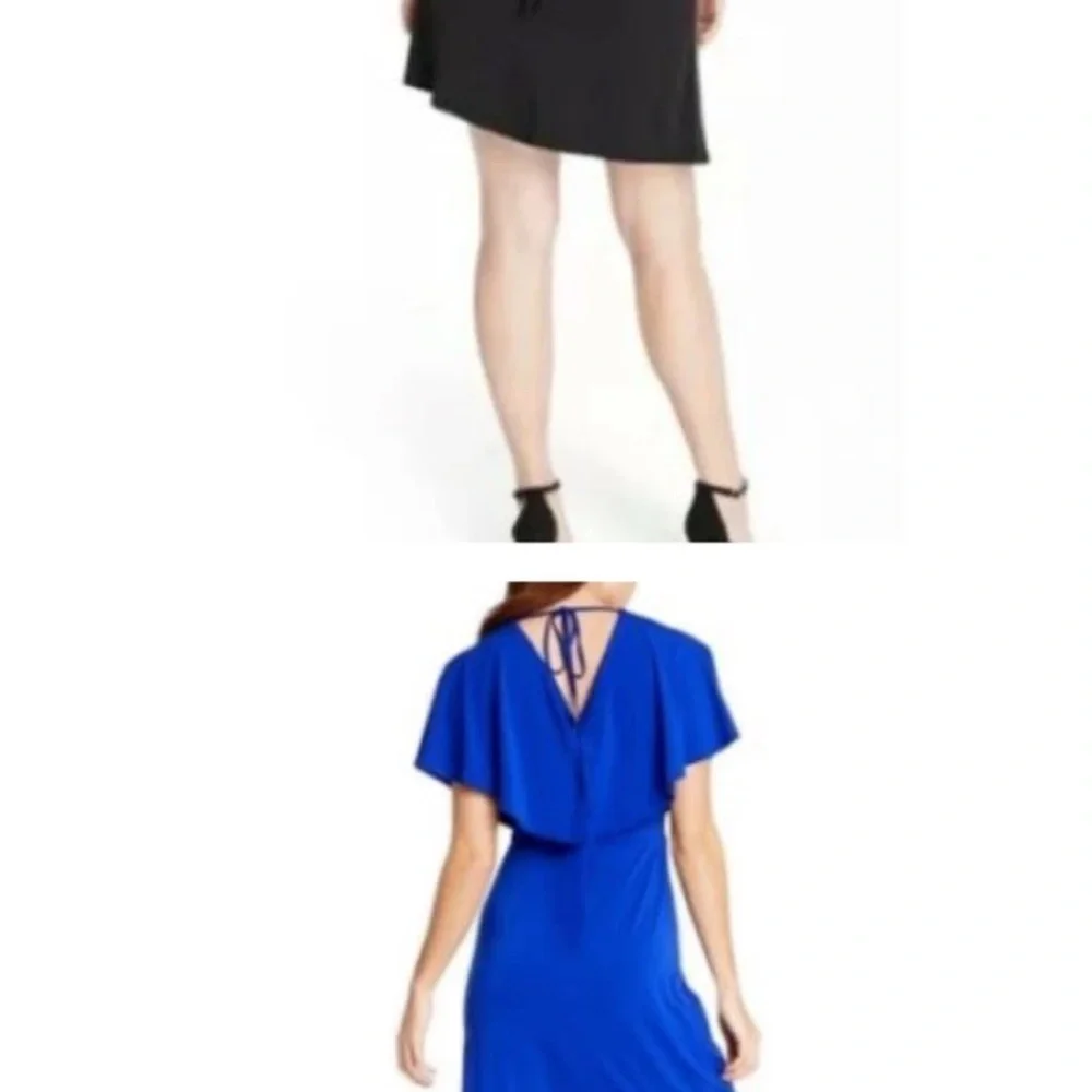 Cushnie Blue Backless Wrap Sundress with Plunge Neckline